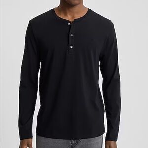 Express Blue Long Sleeve Henley